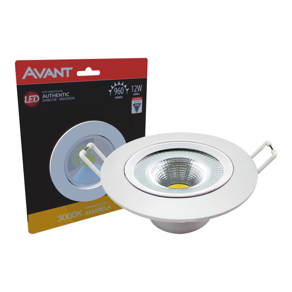 Spot Led Authentic Emb. Redondo 12w 3000k 14cm BF Avant