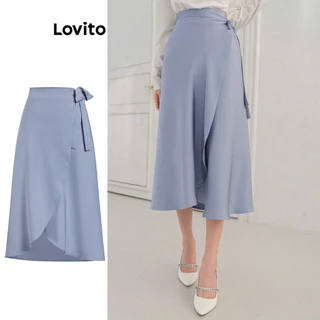 Lovito Saia casual simples para mulheres L99ED172