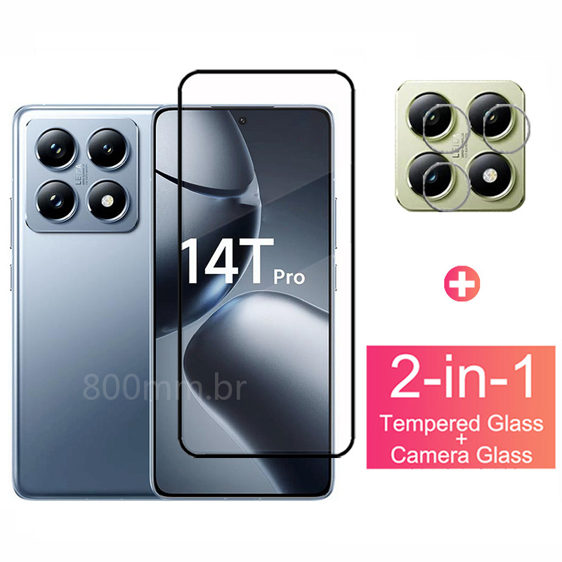 Película Protetora De Vidro e Câmera 9D 2 Em 1 Xiaomi 14T Pro 13T 12T ...