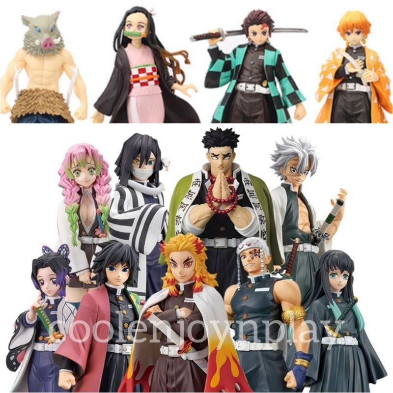 Demon slayer Action Figure Kimetsu Tanjiro Nezuko Zenisu Inosuke Giyu Rengoku 17cm Decoração
