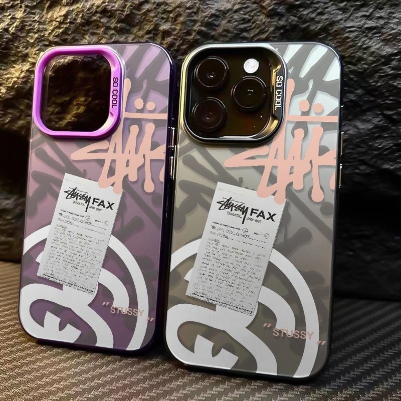 Capinha capa Fosca para Marca da moda Stussy iPhone xr xs max 7 8 11 12 13 14 15 pro max
