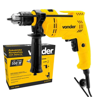 Furadeira de Impacto Variável Reverso 13mm 550w Para Madeira Concreto Vonder em Oferta na Shopee