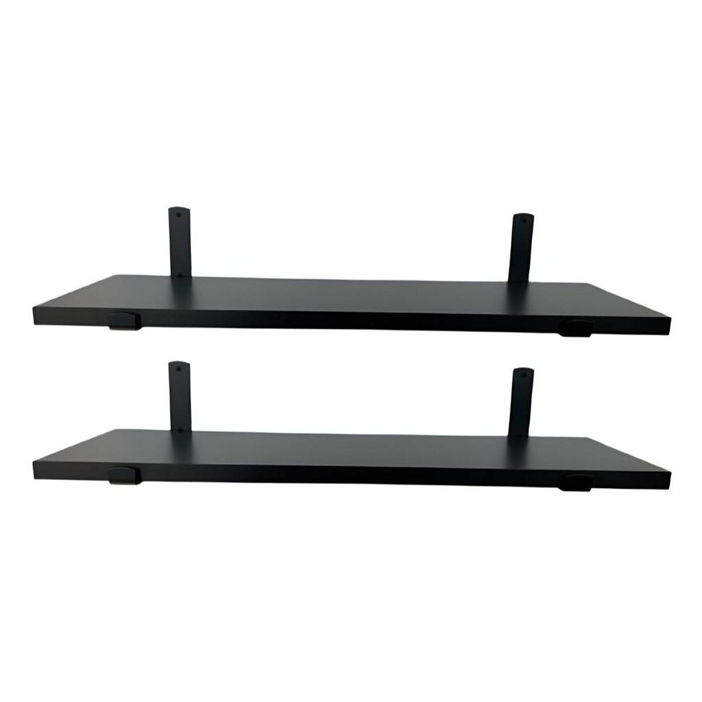 2x Prateleiras Industriais em MDF com 90X20cm C/ Mão Francesa em Aço