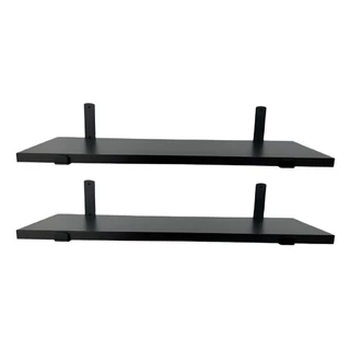 2x Prateleiras Industriais em MDF com 90X20cm C/ Mão Francesa em Aço