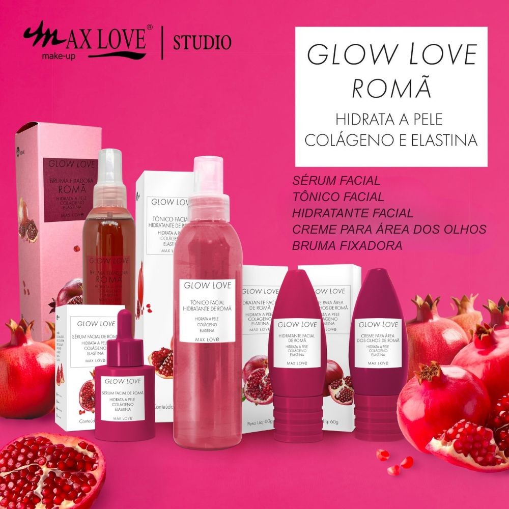 Kit Completo 5 itens Linha Glow Love Romã Max Love | Shopee Brasil
