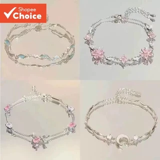 Pulseira De Arco De Flor De Cerejeira Para Mulheres – Joias Inspiradas Em Ondas Da Lua E Do Mar