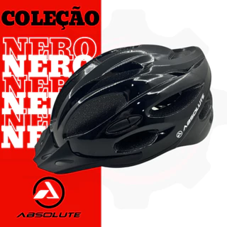 Capacete Absolute Nero Cor Preta Feicho Ajustável Com Sinalização Traseira Em Led MTB Speed