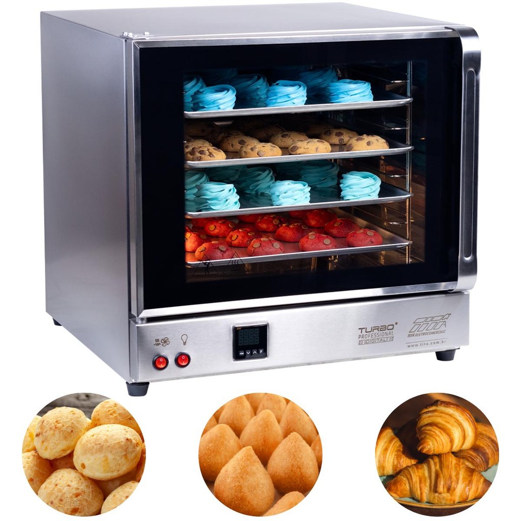 Forno Turbo Digital 4 Bandejas 35x35 Forno Profissional Elét