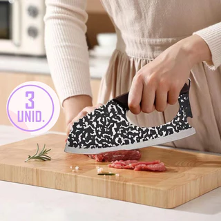 Kit 3 Cutelo lnox Profissional Cabo King ArtesanalChurrasco Cozinha Imperio
