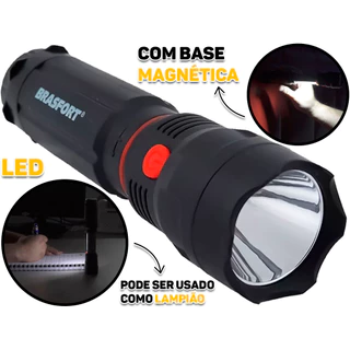 Lanterna Led Cops À Pilha Com Base Magnética E Função Alerta Brasfort