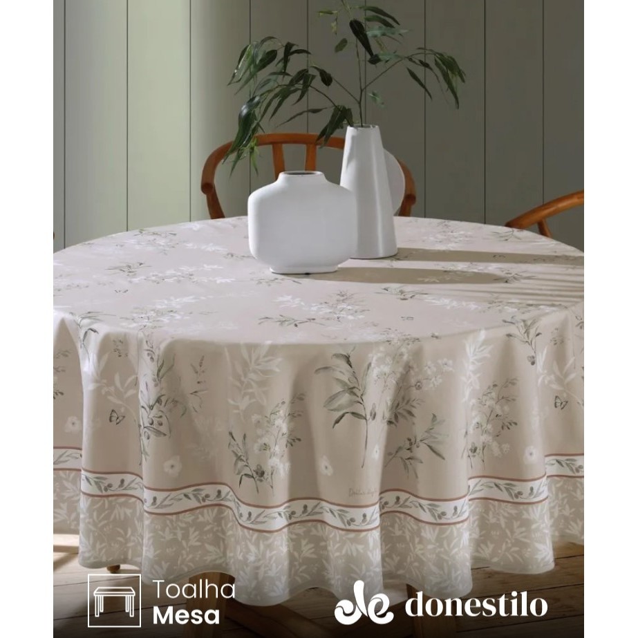 Toalha de Mesa Redonda Döhler 6 a 8 lugares Renova Adele 1,80 m