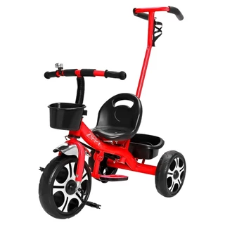 Triciclo Mini Bicicleta Com 2 Cestas Empurrador E Pedal Veículo De Passeio Vermelho - Zippy Toys