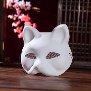 1Pcs Máscara De Gato Com Malha De Olho Para Pintar , Alça Elástica A Halloween Cosplay Party
