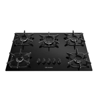Fogão Cooktop Gás em Vidro Temperado Mueller 5 Bocas Ultra Chama Bivolt Preto em Oferta na Shopee