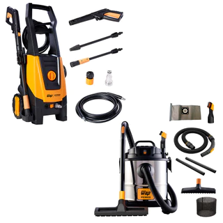 Aspirador de Pó/Água WAP GTW Inox 20L 127V 1600W + Lavadora Alta Pressão WAP Extreme Turbo 2800 220V em Oferta na Shopee