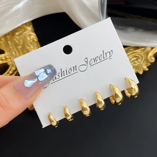 3pcs /set Novo Estilo Moda Moda Moda Simples Brincos de Cartão Geométrico Brincos Europeus Americanos All-Match Jewelry