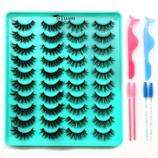 20 Pares de Pinças de Cílios Extendidas +4 Pinças +2