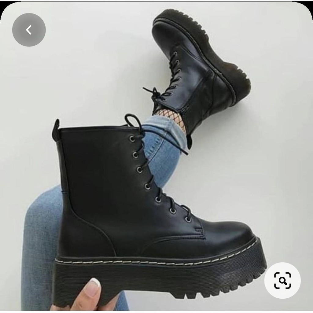 Bota Coturno Feminino Bordo Tratorada Tendencia Blogueira Fosco