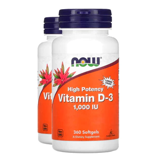Kit 2x Vitamina D3 1.000UI Now Foods Vit D-3 360 Softgels Importado/Made in Usa