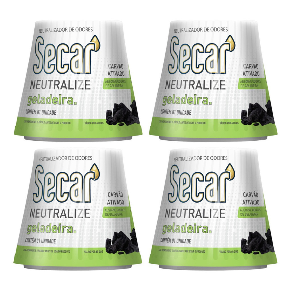 Kit 4un Filtro Absorvedor De Odores De Geladeira Secar 30g
