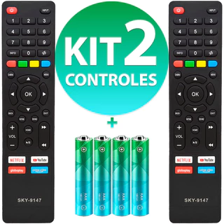 Kit Controle Remoto Compatível Tv Multilaser Smart Tl011 Tl012 TL020 TL035 + Pilhas
