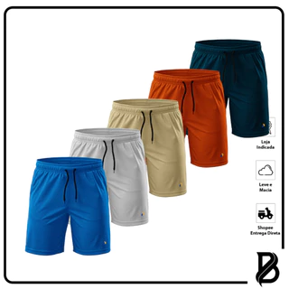 kit 5 Bermudas Masculina Corrida Shorts Calção Dryfit Cores Variadas