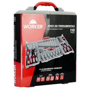 Kit Maleta De Ferramentas Jogo Com 110 Peças Completo Worker
