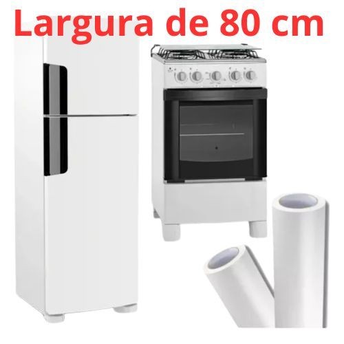 Adesivo Vinil BRANCO BLOCK Lavável Envelopamento de Móveis Cozinha Portas Geladeiras 80cm de Largura