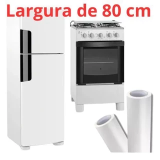 Adesivo Vinil BRANCO BLOCK Lavável Envelopamento de Móveis Cozinha Portas Geladeiras 80cm de Largura