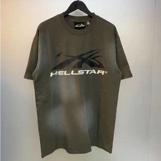 Camiseta Basica Hellstar Studios Classic Logotipo Clássico Camiseta Manga Curta Cinza Lavada T