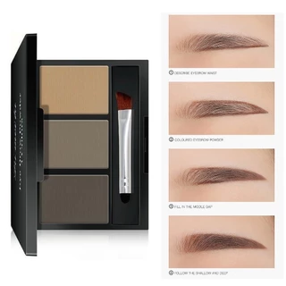 Sobrancelha Em Pó Paleta De Três Cores Beleza Contorno Lápis Maquiagem Para Os Olhos