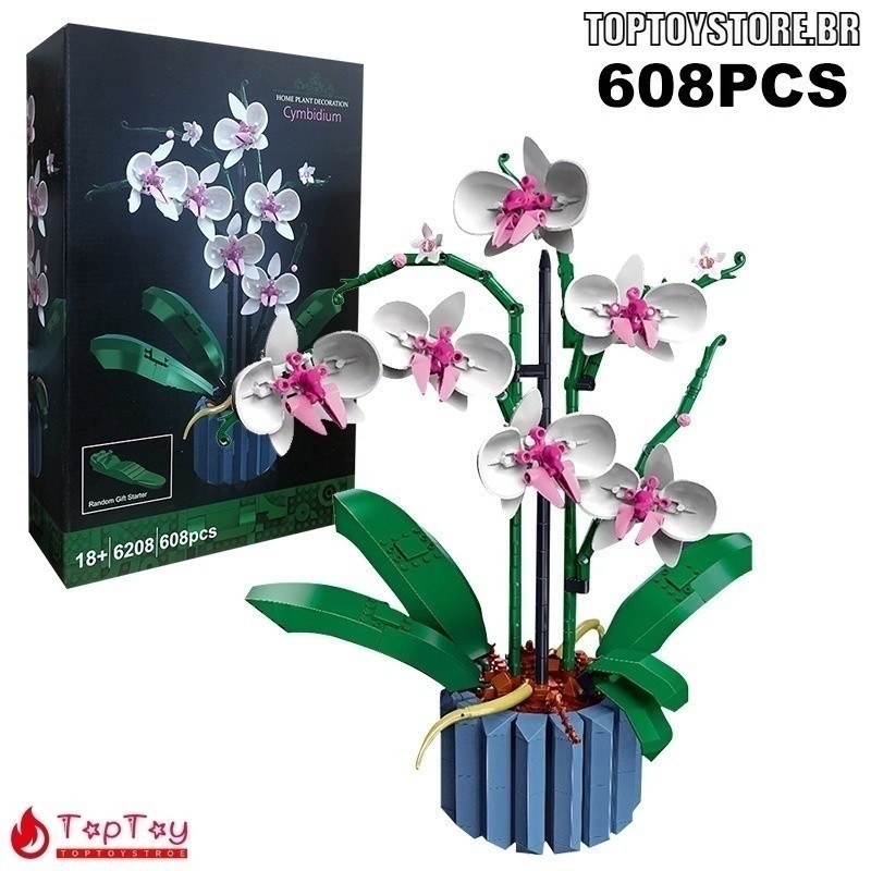 608 Peças De Brinquedo Educacional De Orquídea , Modelo DIY Para Decoração De Férias Em Casa , Aniversários e Presentes