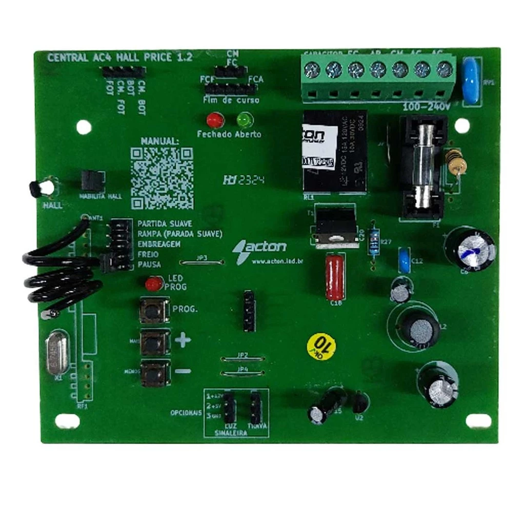 Placa Ac4 Hall Price Motor Rossi Dz3 Dz4 Nano Portão Garagem Com 1 Tx