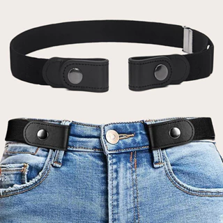 2025 Cinto Elástico Sem Fivela De Verão Para Mulheres | Alça Jeans Preguiçosa Ajustável Invisível em Oferta na Shopee
