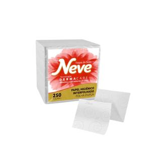 Papel Higiênico Interfolhado Folha Dupla com 250 unidades Neve em Oferta na Shopee