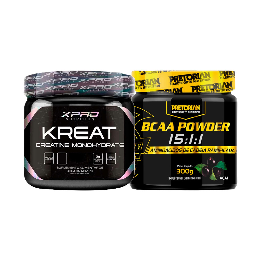 Kit Creatina Monohidratada 300g XPro + BCAA Powder 300g Pretorian ...
