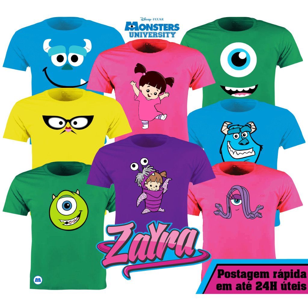Blusa Camiseta Monstros SA 100% Algodão - Envio Rapido | Shopee Brasil