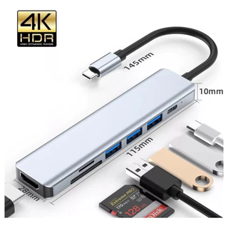 HUB 7 em 1 Tipo C USB HDTV 4K 30Hz Vídeo USB 3.0 USB 2.0 SD TF Cartão Slot Leitor de Dados USB-C