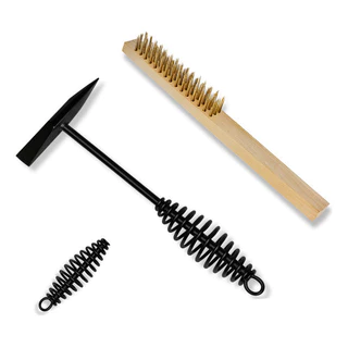 Kit Martelo Picador De Solda E Escova De Aço 3 Fileiras