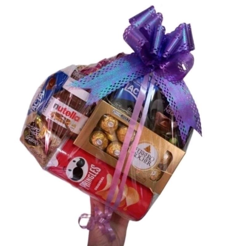 Cesta de chocolate coração com Nutella Presente para Todas as ocasiões