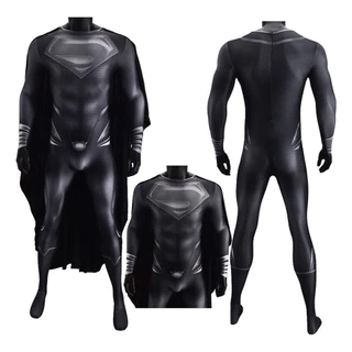 Fantasia Traje Cosplay Superman Black Filme Completo Capa