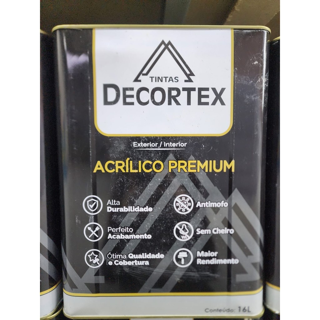 Tinta Acrílico Premium Externo e Interno Anti-Mofo Sem Cheiro 16L Cor: Branco - Decortex