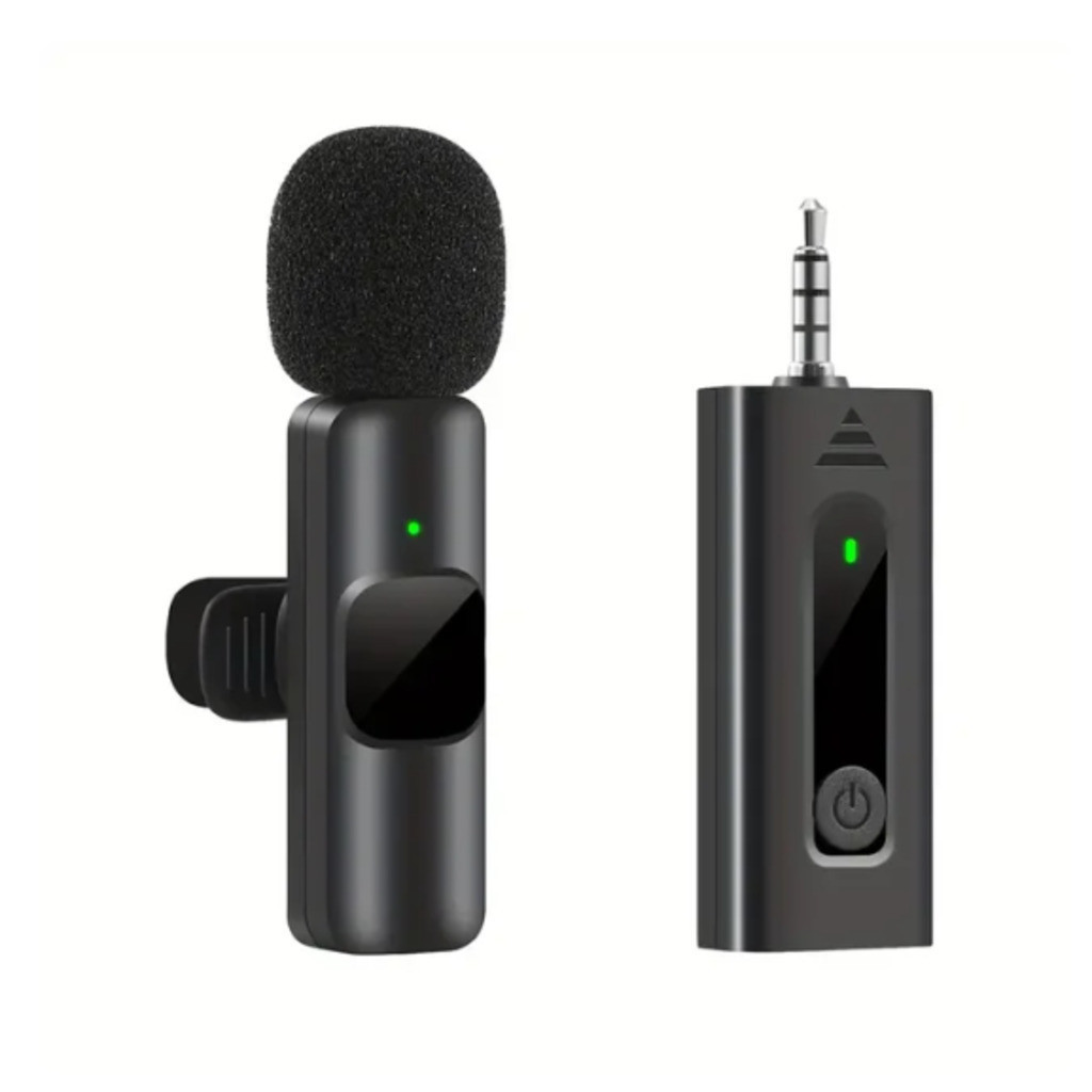 Microfone de Lapela Sem Fio Vlog Compatível Pra Android Direct Selling