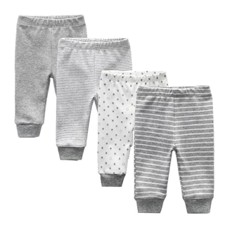 4PCS/LOT Calças Recém-Nascidas Cartoon Quatro Estações Baby 100 % Algodão Boy Soft Girl