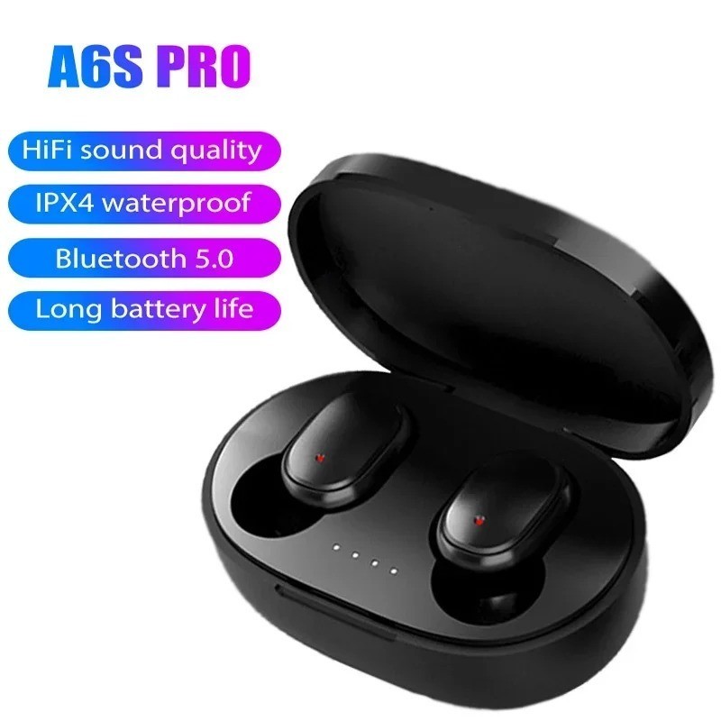 Fone De Ouvido Bluetooth Original A6S TWS Sem Fio 5.0 Sport Inear Earbuds Com Microfone Para Xiaomi Iphone Lenovo