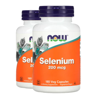 Kit 2x Selênio 200mcg Now Foods Sem Fermento 180 Cáps Importado/Made in Usa