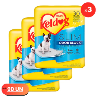 KIT 3 Keldog Tapete Higiênico Slim Ultra Dry Odor Block - 30 un