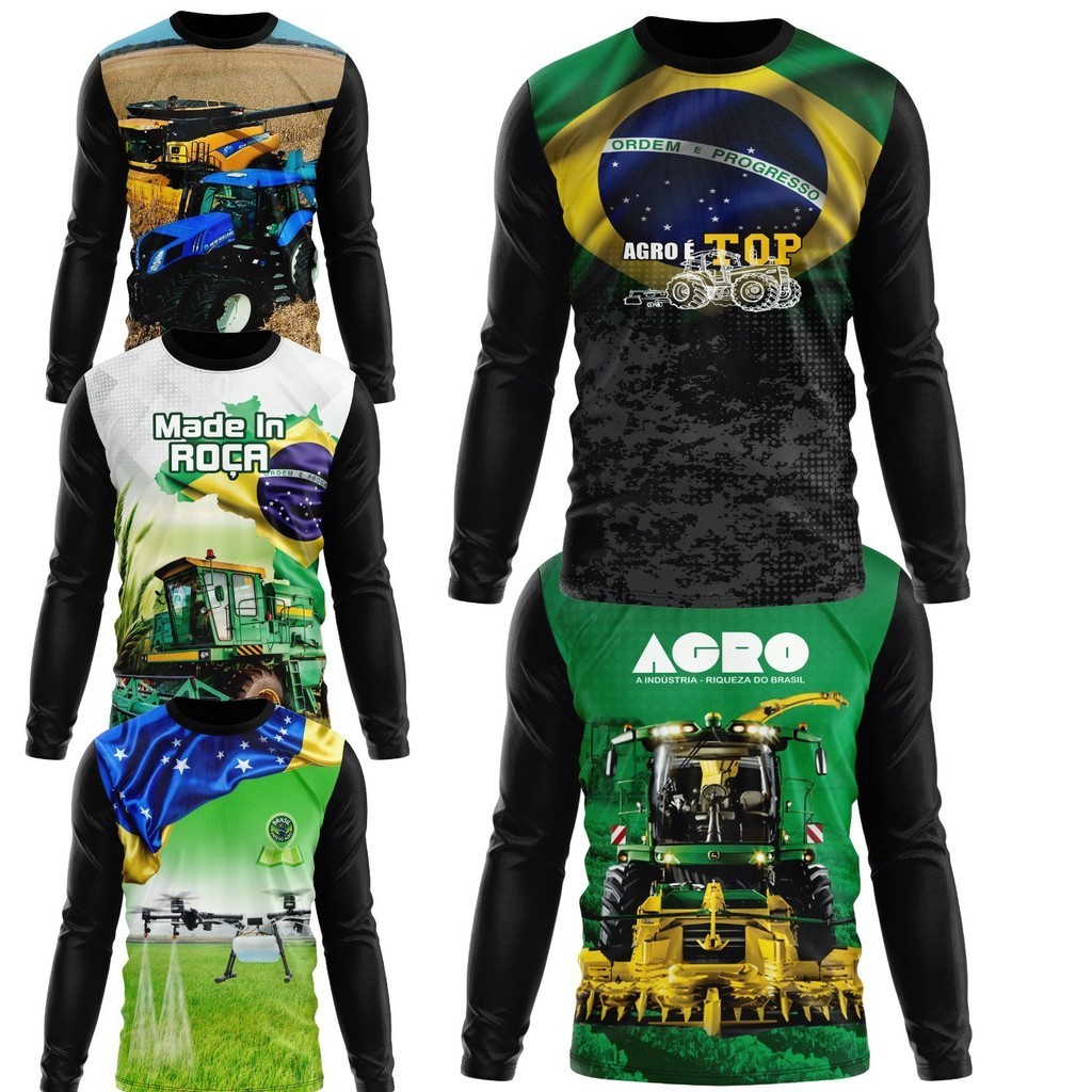 INFANTIL Camisa Camiseta Masculina e Feminina Uv Proteção Solar Agro Rural Trator 1