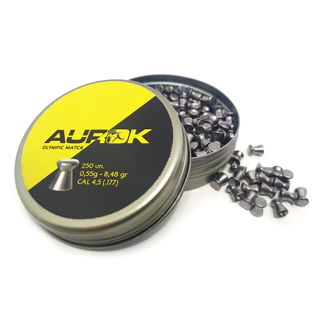 Chumbinho Aurok Olympic Match 4.5mm 250un Alta Precisão Ponta Chata