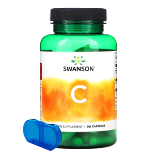 Vitamina C 1000mg Rosa Mosqueta Swanson 90 Capsulas + Porta Cápsulas